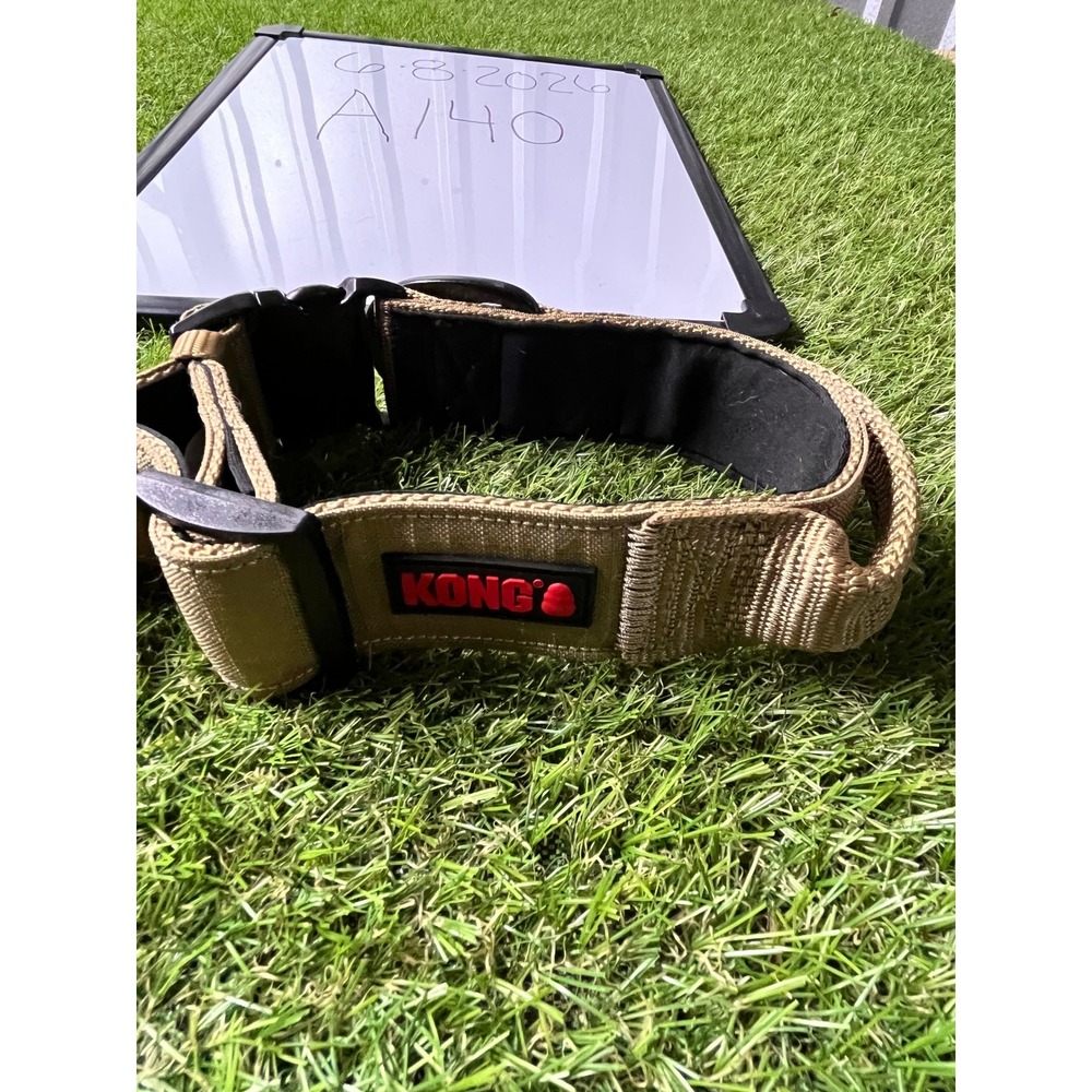 KONG Tan‎ Tactical Dog Collar with Handle Padded Heavy Duty XL Extra Large